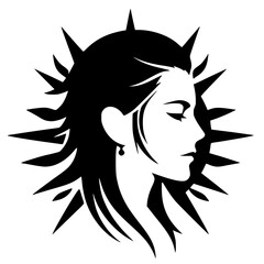 Rebel woman silhouette