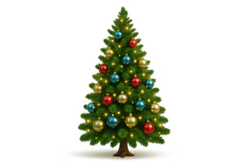 Obraz premium Christmas tree decorating living room for winter holiday season, celebrating new year with festive ornaments and lights