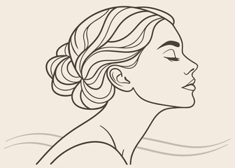 Minimal Line-Art Female Portrait — Elegant Modern Wall Poster