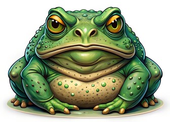 Green Toad Cartoon Illustration