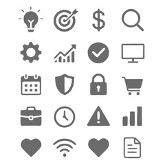 Fototapeta premium Set of Business and Technology Icons in Flat Design Style
