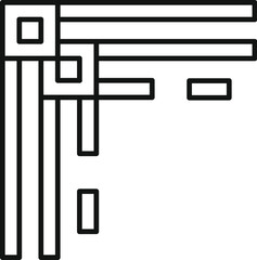 Abstract geometric frame corner element with modern design, perfect for adding a unique touch to any project