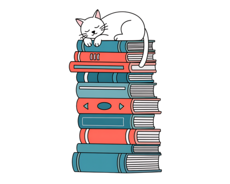 pile of books and a stack of books