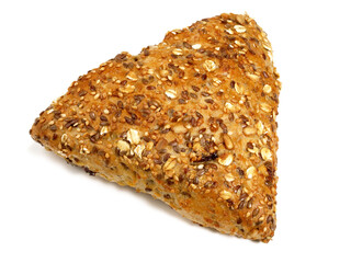 Food - Triangle Cereal Bread Roll on white Background