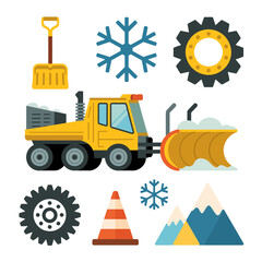 Winter snow removal equipment and elements collection