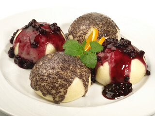 Food - Dampfnudeln - Sweet German Dish on white Background