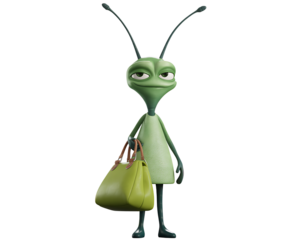 green grasshopper isolated on white background