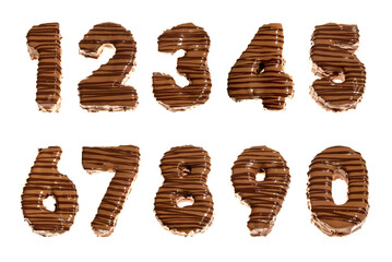 Food - Chocolate Cake Numbers on white Background