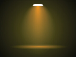 Dramatic Spotlight Illuminating Empty Stage with Rich Warm Orange Hue