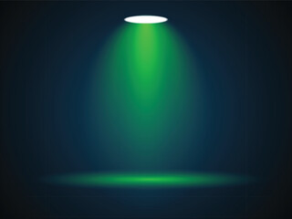 Green Spotlight Illuminating a Dark Space Ideal for Product Mockups
