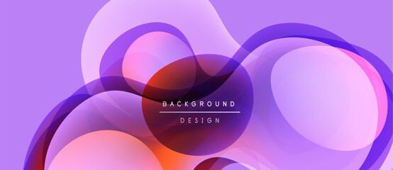 Abstract flowing shapes, vibrant purple hues, modern design. Soft gradients create dynamic visual texture. Background features text elements.