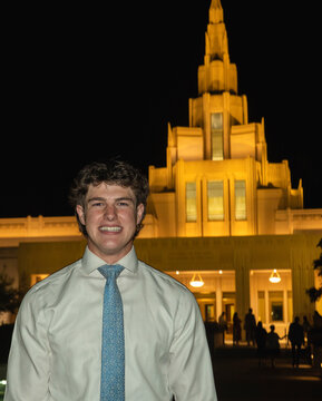 a lds christian man at the temple 