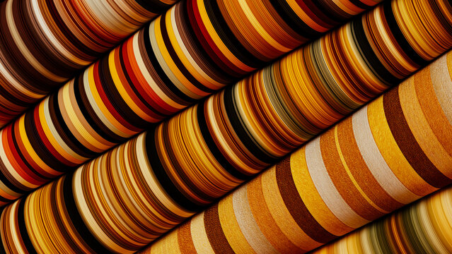 Vibrant vintage abstract design with circles and tubes