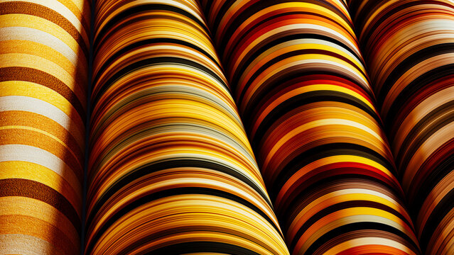 Vibrant vintage abstract design with circles and tubes