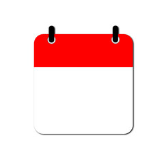 blank calendar icon red and white 