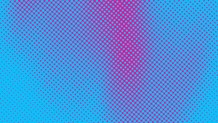 Eye-catching pop art halftone pattern in electric blue and bright magenta. The oval dots create a vertical fading gradient effect. Excellent for vibrant retro graphics, music event flyers, and cyberpu