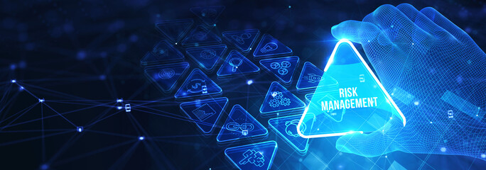 Risk Management and Assessment for Business Investment Concept. Business, Technology, Internet and network concept. 3d illustration