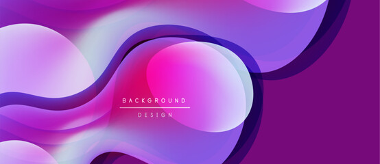 Abstract fluid shapes, vibrant purple hues, modern design. Smooth gradients create dynamic background texture. Minimalist aesthetic.