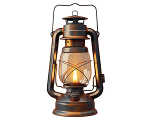 old oil lamp on white background