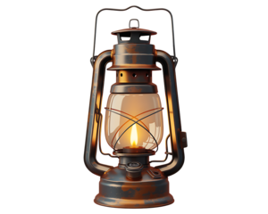 old oil lamp on white background
