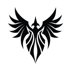 Cyber Tribal Phoenix Wings Symbol