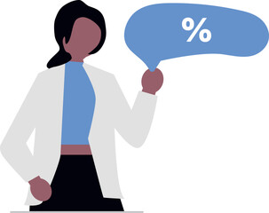 Dynamic graphic illustration of a discount offer with vibrant colors and clear typography