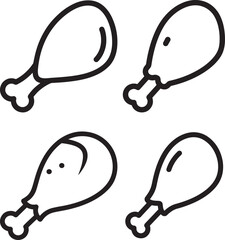 Four chicken drumstick silhouette