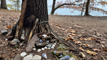 Seaside Fairy House of Shells, Rocks, Sticks & Pinecones