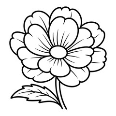 A line art flower illustration vector style of a coloring page