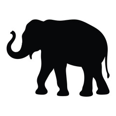 Obraz premium A bold and beautiful black silhouette of a majestic African elephant