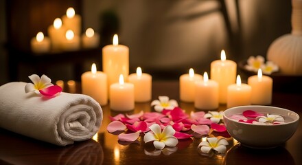 Spa Serenity - Candles, Flowers, and Relaxation.