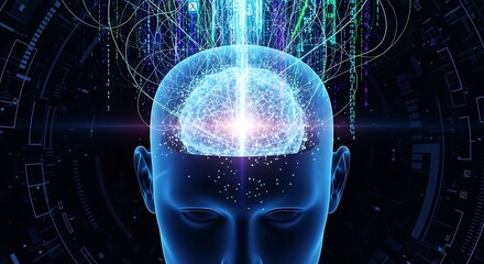 Human Head Receiving Data Upload