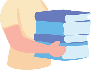 Body Carrying Stack of Books