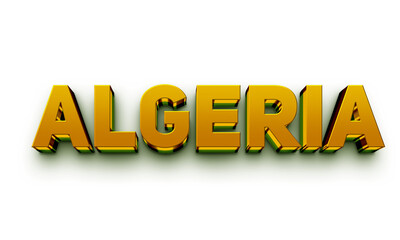 Algeria 3D Text PNG | Golden Country Name Typography | Realistic Shiny Gold Letters on Transparent Background algeria 3d text, algeria gold png, golden country name 3d, algeria typography png, realist