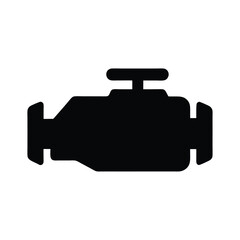 Obraz premium Detailed silhouette of a modern engine block and intake manifold system
