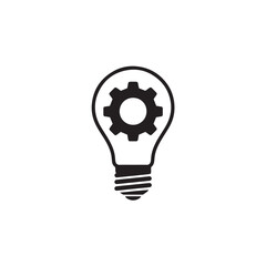 A light bulb with gear inside icon
