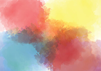 Vibrant watercolor splash background featuring a dynamic mix of red, yellow, and blue hues, creating an energetic and expressive design