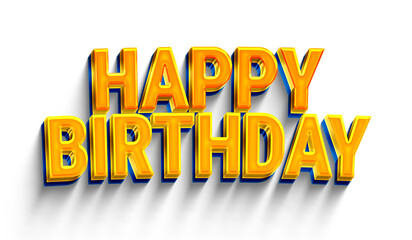 Happy Birthday 3D Text PNG – Colorful 3D Greeting, Celebration Text, Party Graphic, Festive 3D Banner for Cards, Social Media and Marketing 