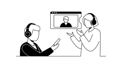 Colleagues having a video call