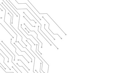 abstract white digital technology circuits lines geometric dots and lines.
