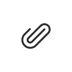 Obraz premium Paperclip, linear icon. Attachment and office supply symbol. Line with editable stroke.