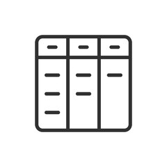 Table grid, linear icon. Spreadsheet and data organization. Line with editable stroke.