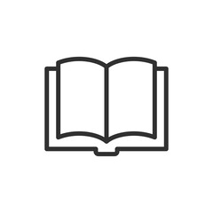 Open book, linear icon. Reading and knowledge concept. Line with editable stroke.