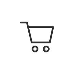 Shopping cart, linear icon. Line with editable stroke.