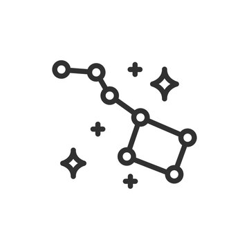 Constellation, linear icon. Stars and night sky observation. Line with editable stroke.