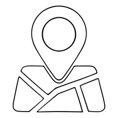 map location pointer vector with outline hand drawn illustration