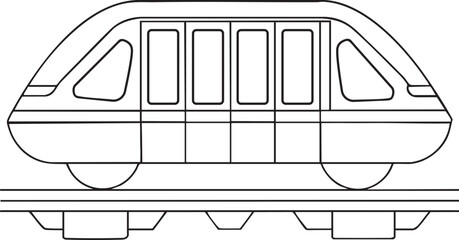 Monorail travel sketch illustration representing public transport and modern transit system