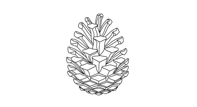 black and white pine cone outline clip art preview