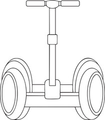 Self balancing scooter outline illustration representing futuristic mobility and transport