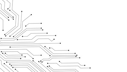 Vector Technology black circuit diagram concept. Abstract technology on white background. High-tech circuit board .